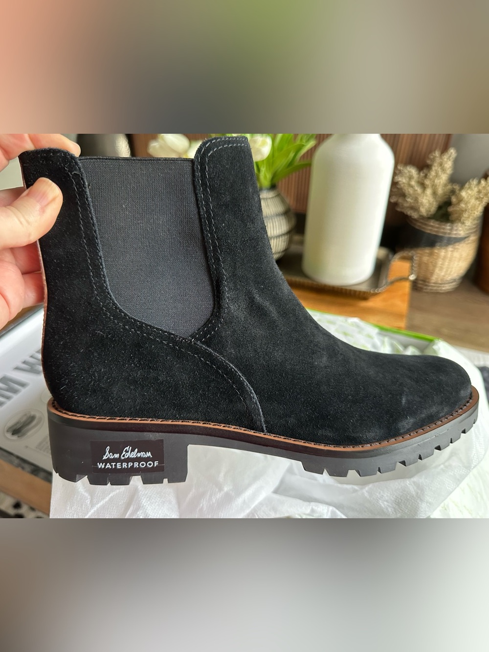 NWT Sam Edelman black suede boots